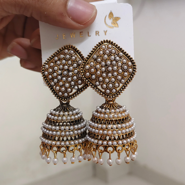 Elegant Pearl Jhumka Earrings for Women & Girls