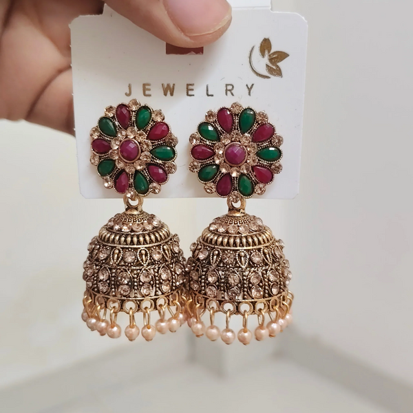 Traditional Floral Jhumka Earrings for Women & Girls