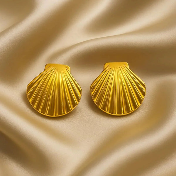 Gold Plated Seashell Earrings for Women – Waterproof & Anti Tarnish