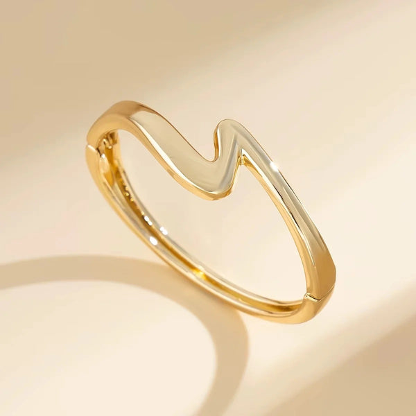 Gold Wave Statement Bracelet for Women