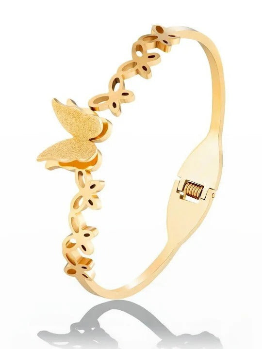 Golden Butterfly Kada Bracelet for Women & Girls