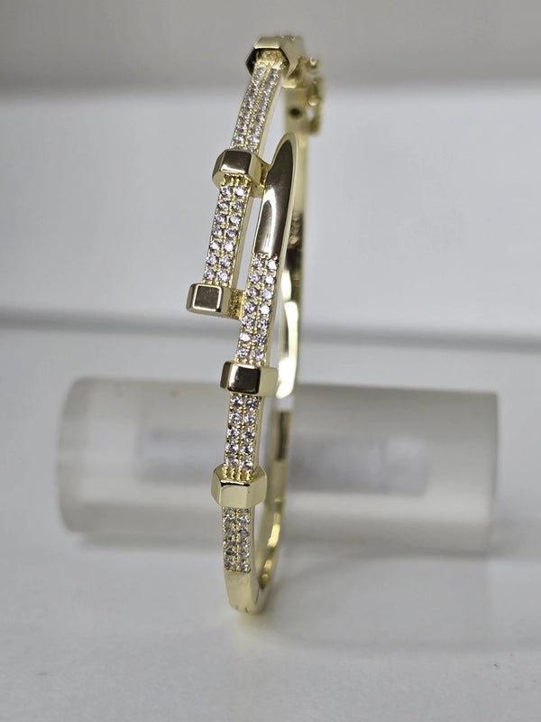 Premium Gold Plated CZ Studded Openable Bracelet Bangle for Women & Girls